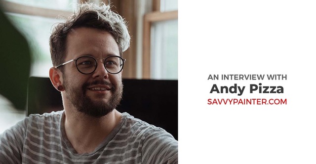 Photo of Andy J. Pizza on the Savvy Painter podcast