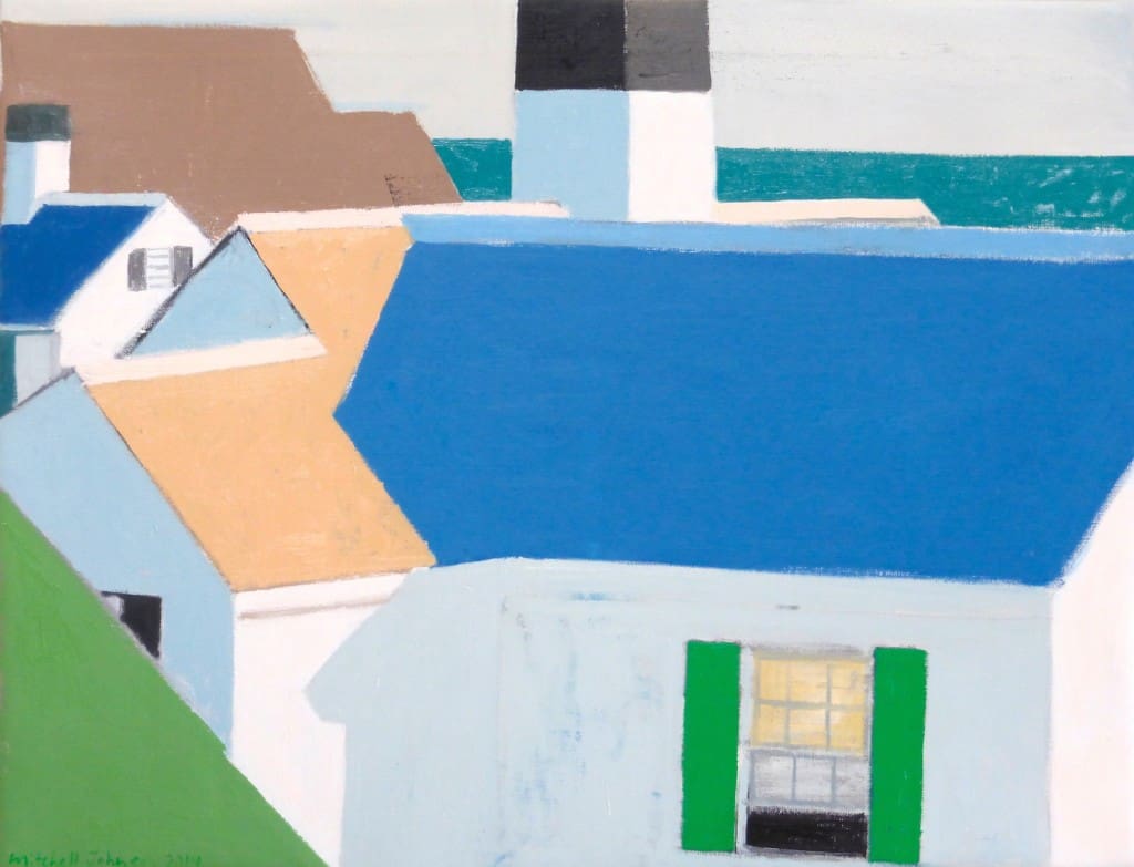 "Double Blue Roof," 2014 23x30 inches oil/linen