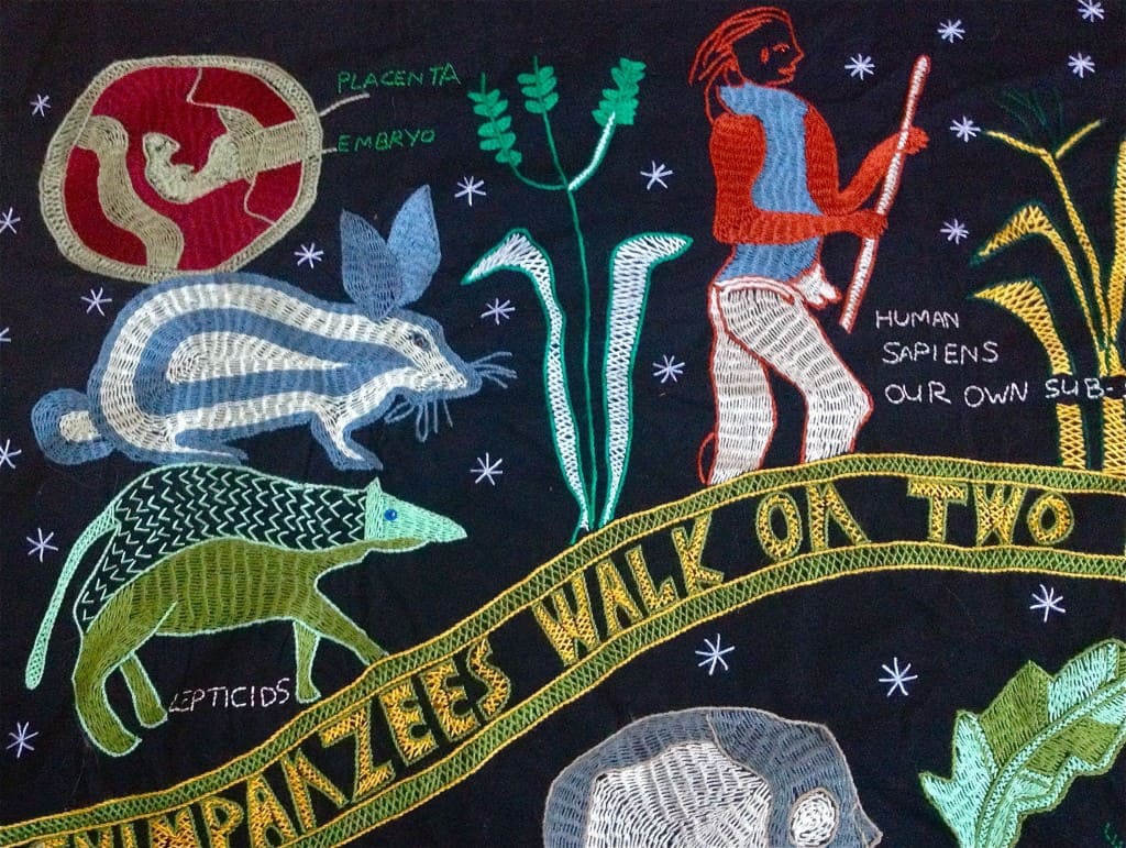 Detail of embroidery work by the women of the Kopanang Trust, South Africa