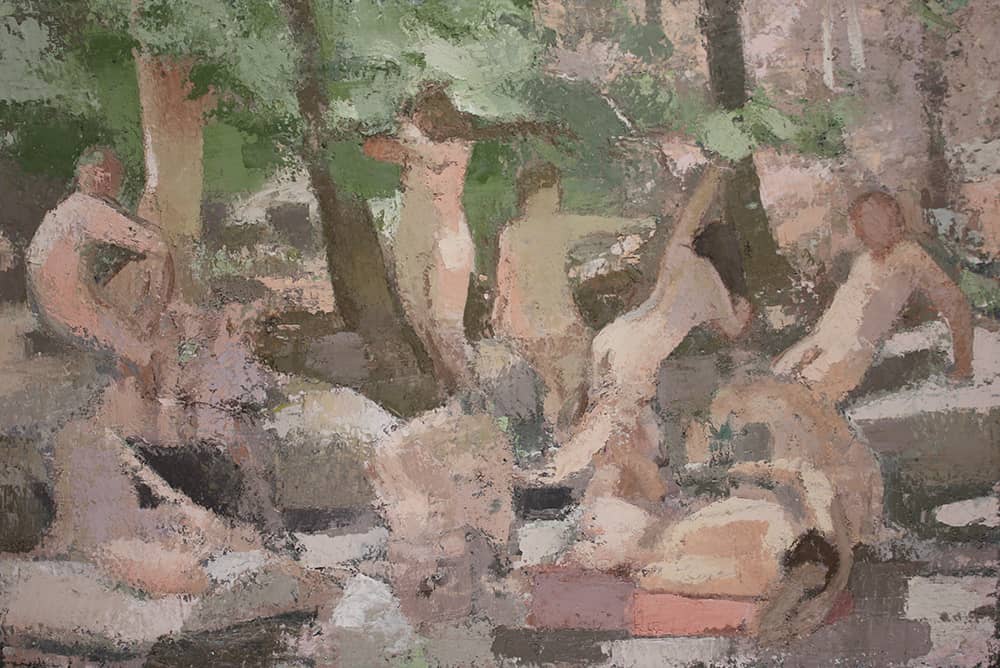 Bathers in the Rock Creek, 24x36 inches, oil on linen, 2016