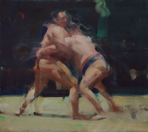 Wrestling Figures, oil on canvas 26 x 29.25March 3, 2011