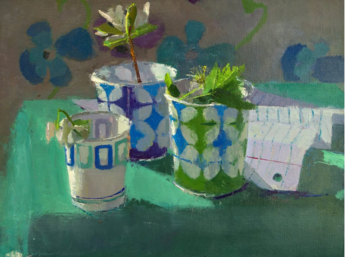 Erin Raedeke painting: Still Life, Dixie cups